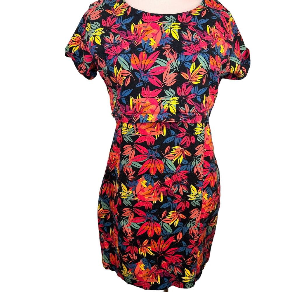 Xtaren Bright Floral Leaves Dress Size Large